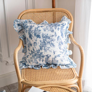 Taie d'oreiller français rétro européen ins wind bleu clair de luxe pour salon, canapé, maison, séjour, décoration de coussin, housse de coussin, taie d'oreiller - Product Image 2