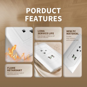 Nam Mỹ loại lõm USB ổ cắm <span class=keywords><strong>118</strong></span>*72 Mét điện tường Ổ cắm ổ cắm ổ cắm PC tấm USB sạc ổ cắm - Product Image 5