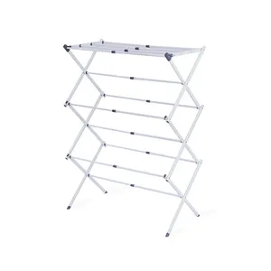 Cheap 3 Tier Floor Clotheshorse Clothes Drying Rack Towels Hanging Rack Folding Laundry Dryer Stand Storage