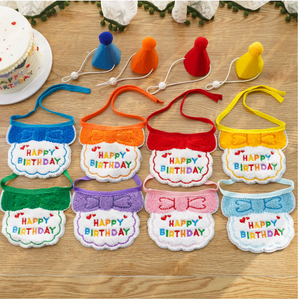 <span class=keywords><strong>Bandana</strong></span> ulang tahun hewan peliharaan lucu kustom grosir syal kucing anjing bordir untuk pesta pesanan jumlah besar - Product Image 2