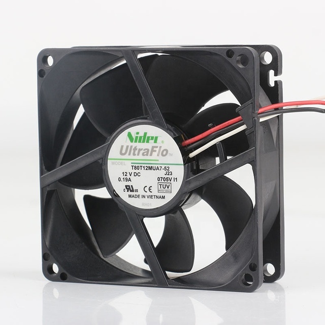 Genuine Product Original Nidec 5V 24V 48V DC 12V 0.19A AC EC 8025 80X80X25MM 8CM Projector Three-wire T80T12MUA7-52 Cooling Fan