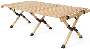 Camping Pliant Portable Pliable En Plein Air Pique-Nique Gâteau Rouleau Bois En Bois Patio Voyage Jardin Jardin Parties BBQ <span class=keywords><strong>Table</strong></span> Roulante - Product Image 5