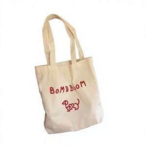 Nuevo Estilo <span class=keywords><strong>Bom</strong></span>&<span class=keywords><strong>Boom</strong></span>, Bolso de Hombro de Lona con Estampado de Letras al Estilo Coreano, Bolso de Compras con Cierre Abierto - Product Image 1