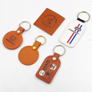 Promotional Custom Bulk Sublimation Luxury Faux Genuine Car Leather Eco-Friendly Durable PU Leather <b>Keychain</b> Custom Brand Logo - Product Image 3