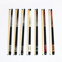 Promotion Vente en gros usine Queue de billard économique en bois d'érable de 57 pouces avec pointe en cuir de vache de 13 mm pour entraînement 1/2-pièce