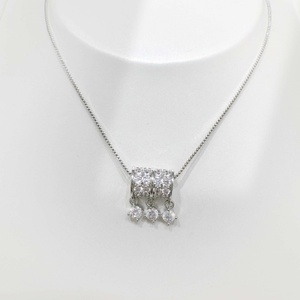 OEM plata 925 sterling Silver bridal Circle Design pendant <b>necklace</b> Geometric Everyday Wear With zircon fashion woman <b>necklaces</b> - Product Image 3