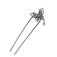 Bâtons de cheveux en forme de U Fourchettes Élégant Papillon Designs Perles Pendentif Décor Nouveau Style Chinois Épingles À Cheveux Updo Bijoux De Cheveux Ornements