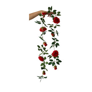 Guirlande murale de roses artificielles 2 mètres, fleurs en soie pour décoration intérieure, balcon, mariage, maison - Product Image 5