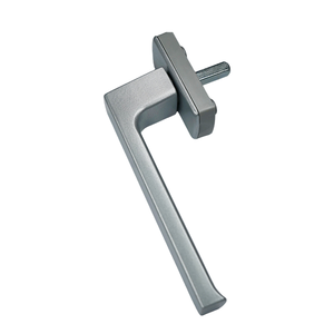 SIEGENIA Poignée carrée moderne en alliage de zinc argenté, durable, ambidextre, pour fenêtre coulissante, installation par vis, appartement - Product Image 1