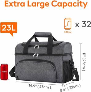 Large Leakproof <b>Beach</b> Cooler Lightweight Portable Double Layer Soft-Sided Travel Ice Chest for Camping Insulated Cooler <b>Bag</b> - Product Image 1