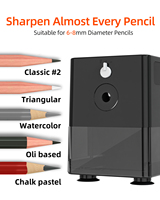 Taille-crayon électrique automatique de bureau en gros avec lame spirale pour crayons de couleur de 6 à 8 mm, idéal pour l'école et le bureau