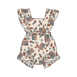 Liangzhe 2024 New ODM children Toddler Romper Kid Girls custom Printed Jumpsuits baby toddler Clothing