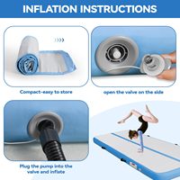 Tapis de gymnastique gonflable multifonctionnel 10FT Air Track pour entraînement de gymnastique avec pompe