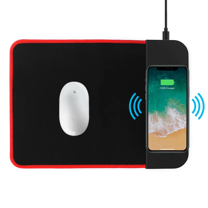 Neues Design Mauspad mit kabellosem Ladegerät Gummi Mauspad mit kabellosem USB Mini Mous Pad