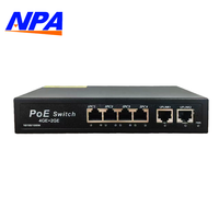 Switch PoE Gigabit de 4 Puertos + Switch de Red de Enlace Ascendente 2GE, PoE AI Watchdog, Protección contra Rayos de 6KV, QoS para Cámaras IP de Seguridad CCTV