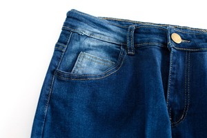 กางเกงยีนส์ผ้ายีนส์ทรงตรงสำหรับผู้ชายวัยรุ่น,กางเกงยีนส์ผ้ายีนส์ผ้ายืดขาดทรงตรงสีฟ้าอ่อนสีปกติ/เข้ารูป - Product Image 6