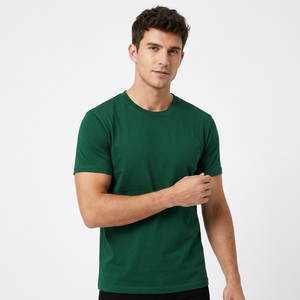 T-shirt en jersey uni pour hommes grandes tailles, vente en gros d'usine, logo graphique personnalisé sur le devant, impression par sublimation, coton, fabricant OEM - Product Image 1