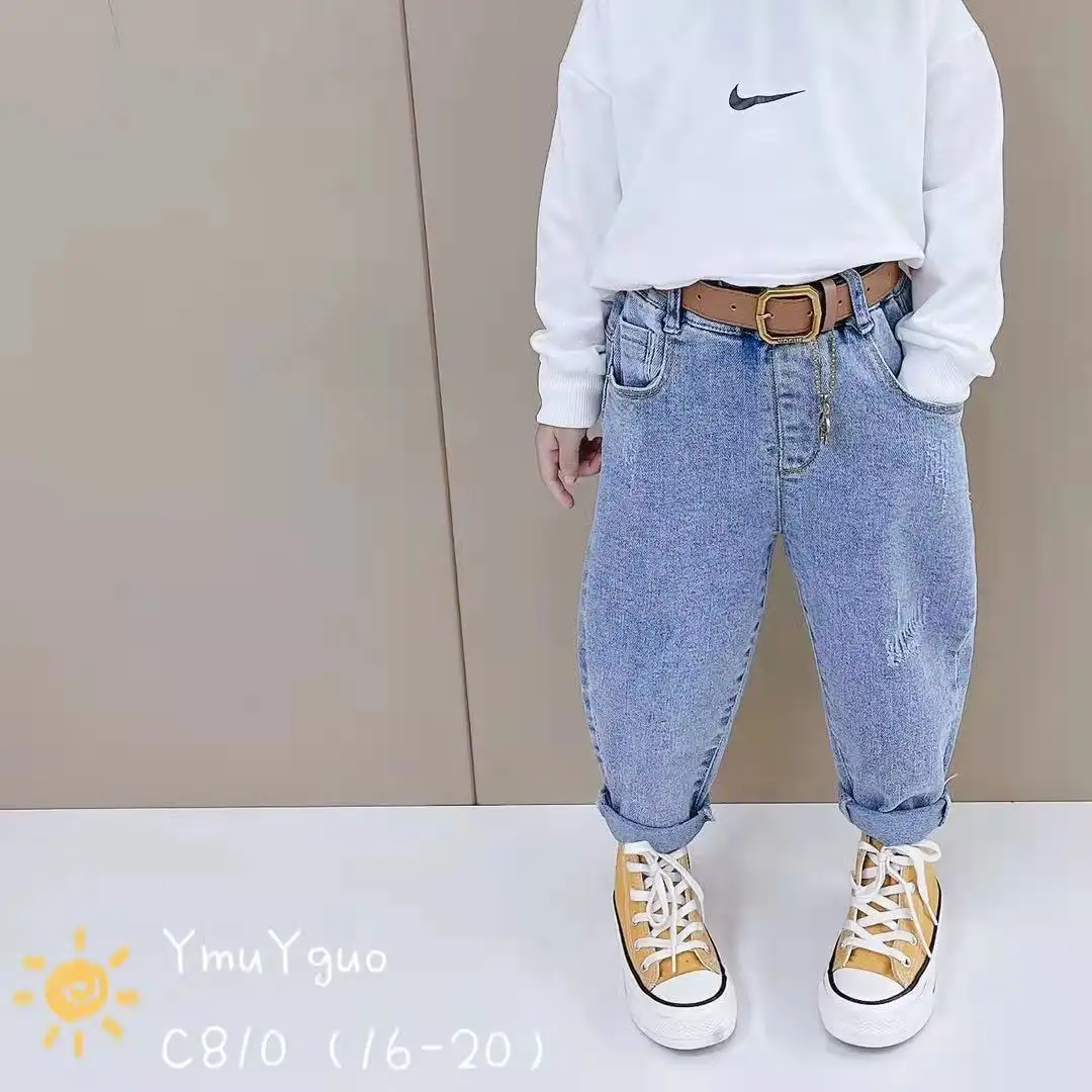 Girls Slim Jeans Children's New Korean Style Straight skinny Pants Girls Baby P Pants AG2544
