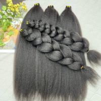 Extensions de cheveux humains vierges brésiliens de qualité supérieure, grade 12A, double tirage, sans perte, invisibles, texture Kinky Straight