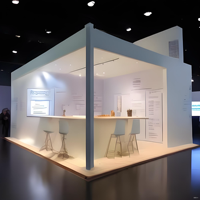 Stand d'exposition modulaire personnalisé, double face, imperméable, portable, en bois, à montage rapide, avec éclairage LED, respectueux de l'environnement