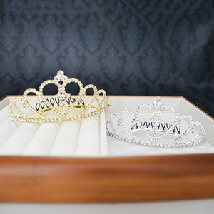 Tiara per Bambine con Cristalli Luccicanti, Corona Dorata Regolabile con Pettine e Fermaglio per Capelli - Product Image 5