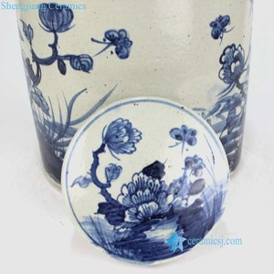 RZPJ04/05 Pot en céramique antique peint à la main de la dynastie Qing, pots de rangement en <span class=keywords><strong>porcelaine</strong></span> ancienne peints à la main - Product Image 5