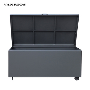 VANRIOS vente en gros 160*90 * H74cm bacs <span class=keywords><strong>de</strong></span> <span class=keywords><strong>rangement</strong></span> extérieurs étanches pour jardin en aluminium conteneurs <span class=keywords><strong>cube</strong></span> en métal coussin boîte armoire patio - Product Image 5