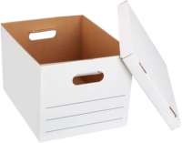 Caja de Cartón Corrugado Blanca de Alta Calidad para Archivos A4, Cajas de Embalaje para Documentos con Tapa y Asa