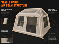 Tente de camping gonflable portable et étanche de 2000 mm pour toute la famille, abri pliable de type maison pour le glamping en extérieur