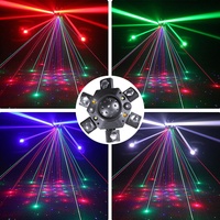 Barre de lumière laser à six bras effet 'Bee-Eye' pour ambiance KTV, tête mobile, stroboscope contrôlé par le son, IP65, pour discothèque à domicile, rotative et colorée