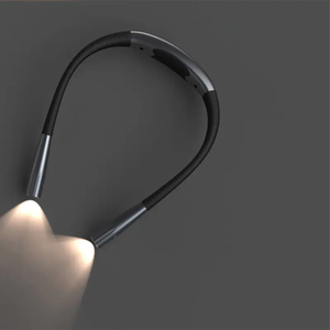 Brillo manos libres Luz de libro ajustable Brazos flexibles de larga duración Luz de lectura de cuello LED recargable para leer en la cama - Product Image 2