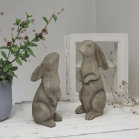 Lianda Antique Style mignon ciment lapin Statue jardin Animal Figurine pour cour décoration bibelots