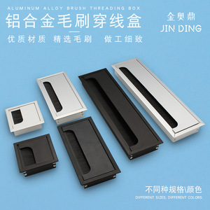 Couvercle de boîte de jonction carrée en aluminium Denite pour la gestion des câbles de bureau, design moderne et simple, noir - Product Image 4
