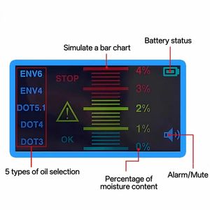 Reparasi otomatis DOT3 ENV6 penguji cairan rem layar LCD fungsi kalibrasi Manual penguji konten kelembapan minyak rem - Product Image 3