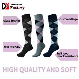 <span class=keywords><strong>Bottes</strong></span> d'équitation Jacquard Logo personnalisé OEM & ODM Chaussettes équestres de haute qualité et longueur de mollet souple bas quantité minimale de commande - Product Image 2