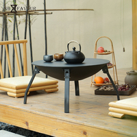 NB-FAVOUR Brasero d'extérieur portable en acier, pliable et multifonctionnel pour camping, plage, feu de camp, pique-nique dans le jardin