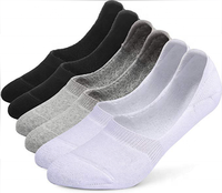 Chaussettes invisibles antidérapantes à doublure plate en coton, chaussettes athlétiques unisexes