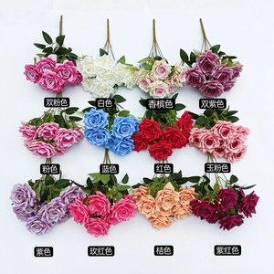 Gran oferta <span class=keywords><strong>2023</strong></span>, decoración <span class=keywords><strong>de</strong></span> bodas para el hogar, flores artificiales <span class=keywords><strong>de</strong></span> tacto Real, rosas rojas - Product Image 1