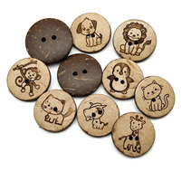 Boutons personnalisables écologiques à dos plat, 2 trous, 20 mm, motif créatures marines (Dauphin, Requin, Pieuvre, Dessin animé)