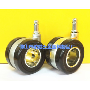 Furniture Casters 65mm Diameter Swivel PU Hollow <b>Wheel</b> Black Silent Insert Type for Chair - Product Image 2