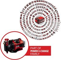 Pompe de jardin automatique sans fil Einhell Aquinn, alimentée par batterie, 3800 L/h, hauteur de refoulement 37 m, mode ECO/Boost
