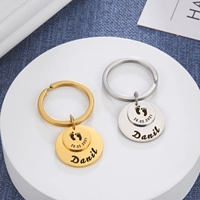Nom de bébé personnalisé naissance porte-clés en acier inoxydable personnalisé porte-clés porte-clés nouveau-né commémorer nouvelle maman papa cadeau