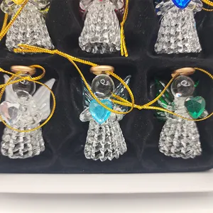 Hot Product Hart Boor Geborsteld Engel Set Kristallen Hanger Voor Kerstversiering