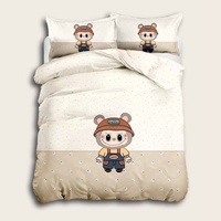 Ensemble de literie de chambre à coucher en microfibre imprimé de dessin animé perméable à l'air housse de couette pour enfants taies d'oreiller tailles doubles