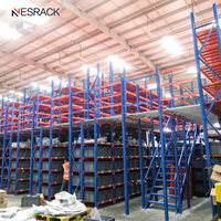 Plateforme de mezzanine en acier réglable robuste, rayonnages industriels pour entrepôt, protection contre la corrosion, capacité de charge de 1000 kg/m²