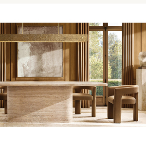 Tavolo <span class=keywords><strong>da</strong></span> <span class=keywords><strong>Pranzo</strong></span> Kumusi in Travertino Beige, Set <span class=keywords><strong>da</strong></span> Giardino Nordico per 6-8-10 Persone, <span class=keywords><strong>Tavoli</strong></span> <span class=keywords><strong>da</strong></span> Esterno <span class=keywords><strong>Moderni</strong></span> - Product Image 5