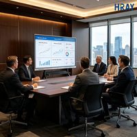 Pizarra Interactiva HRAY de 65 Pulgadas con Baja Latencia y Vista Completa de 178° para Reuniones de Revisión de Estrategia Empresarial, Compatible con OEM y ODM