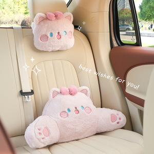 Cute Cat Car Lumbar Support Pillow U Shape Ergonomic Seat <b>Cushion</b> For Auto Interior Comfort - Product Image 3