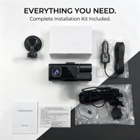 Caméra embarquée Wi-Fi 3 canaux 1080P à prix avantageux avec écran IPS de 2 pouces, 170° °   Vision large, vision nocturne améliorée, suivi GPS