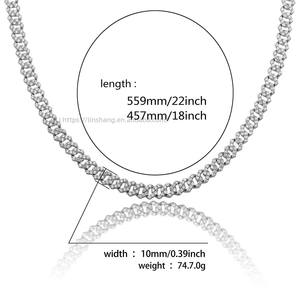 For Hot-Selling Personalized Hip-Hop Full-Diamond Copper <b>Cuban</b> <b>Chain</b> Necklace Unisex Jewelry Wholesale - Product Image 4